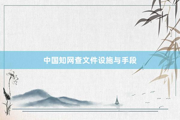 中国知网查文件设施与手段